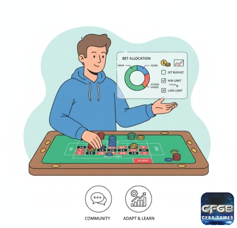 Người chơi Roulette đang đặt line bet và các cược ngoài khác để tối ưu chiến lược
