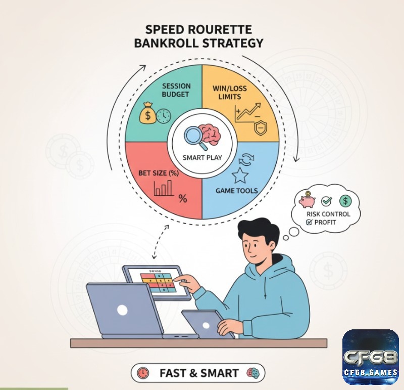 Người chơi Speed Roulette áp dụng chiến lược quản lý vốn ưu việt để kiểm soát rủi ro, tối ưu hóa lợi nhuận và duy trì cuộc chơi
