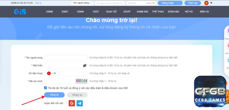 Khai báo thông tin chính xác khi đăng ký Gi8 là điều kiện bắt buộc để xác minh nhanh và rút tiền thuận lợi về sau