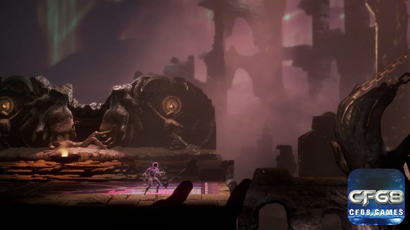 Một đoạn hành lang nhiều ngã rẽ gợi nhịp khám phá vòng lại đặc trưng của Metroidvania