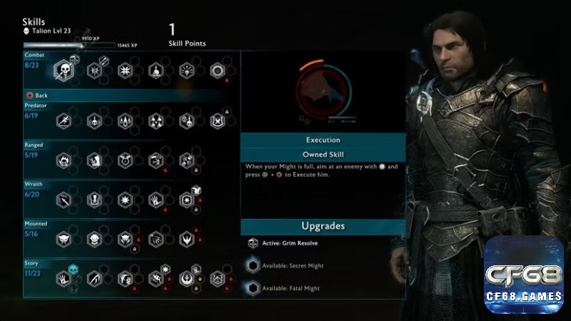 Cây kỹ năng của Talion trong Shadow of War
