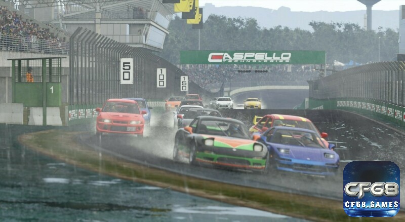Đường đua trời mưa với mặt đường phản sáng trong Project CARS 3