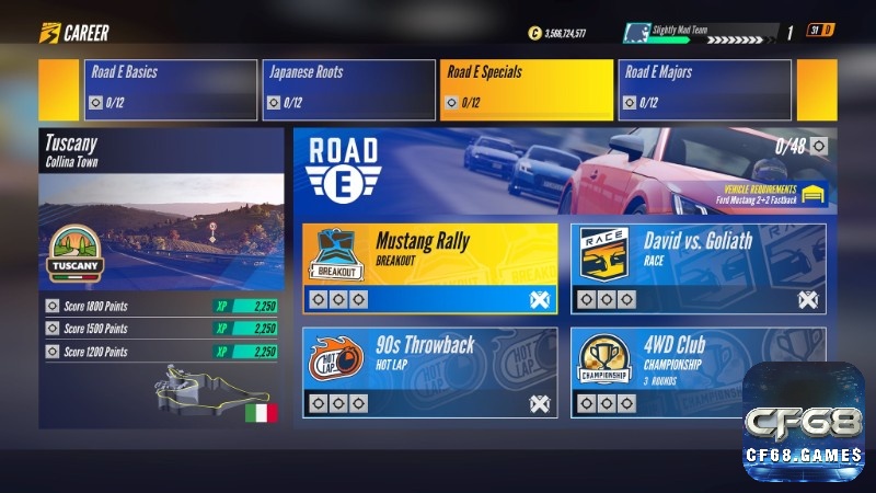 Màn hình mục tiêu huy chương của chế độ sự nghiệp Project CARS 3