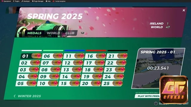 Màn hình kết quả Trackmania với huy chương