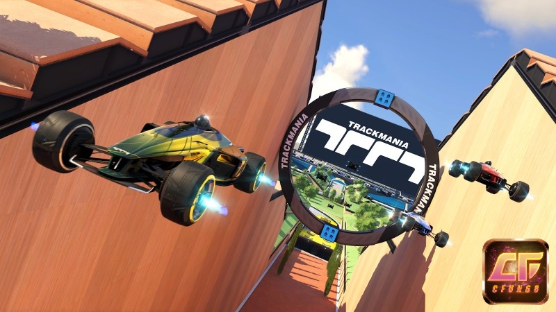Đường đua ngắn Trackmania với khúc cua gắt
