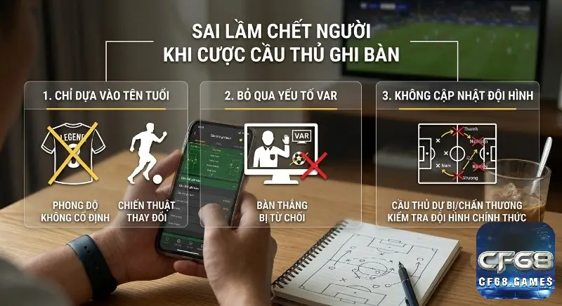 Checklist 3 sai lầm chết người khi kèocược cầu thủ ghi bàn: chỉ dựa tên tuổi, bỏ qua VAR, không cập nhật đội hình chính thức