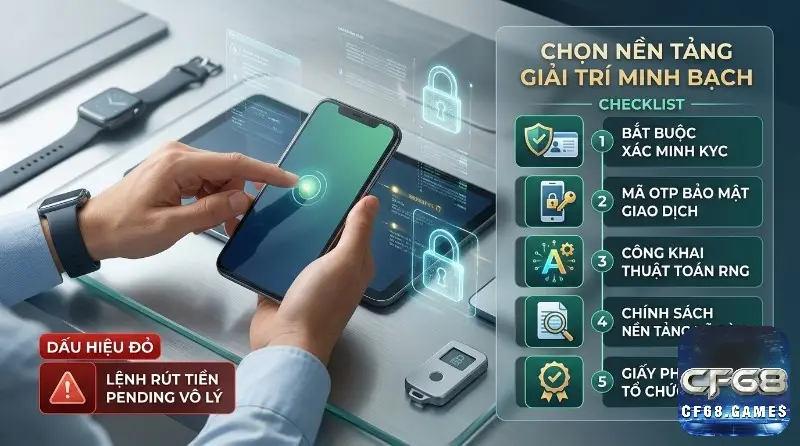 Tiêu chí chọn nền tảng giải trí minh bạch với checklist KYC, OTP, RNG, chính sách rõ ràng, giấy phép độc lập và cảnh báo rút tiền pending vô lý