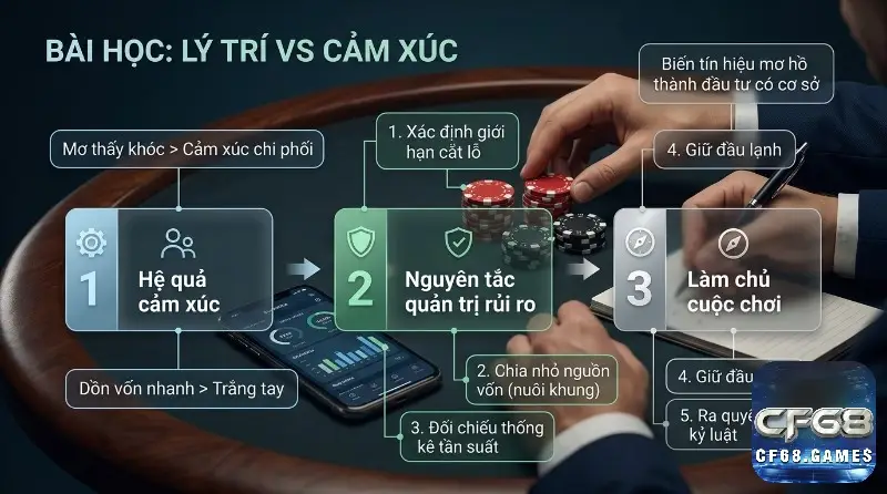 Bài học lý trí vs cảm xúc, quản trị rủi ro, khi mơ thấy khóc, xác định cắt lỗ, chia vốn, giữ đầu lạnh để làm chủ cuộc chơi